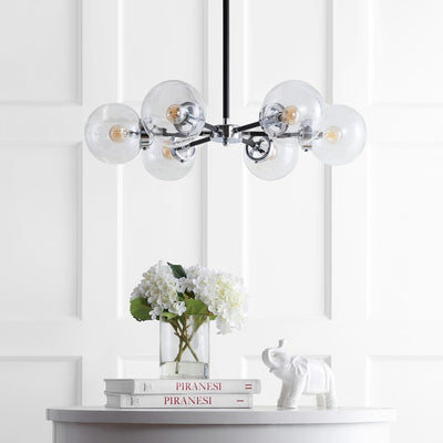 Caleb Six-Light Pendant - Chrome and Black