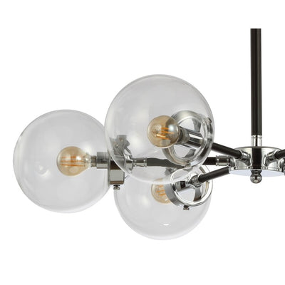 Caleb Six-Light Pendant - Chrome and Black