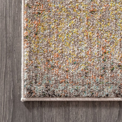 Contemporary POP Modern Abstract Vintage 60"L x 36"W Area Rug - Cream/Yellow