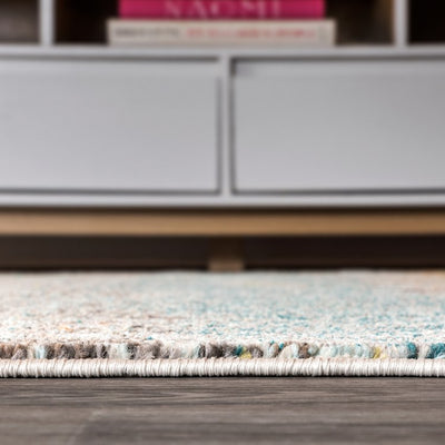 Contemporary POP Modern Abstract Vintage 60"L x 36"W Area Rug - Cream/Yellow