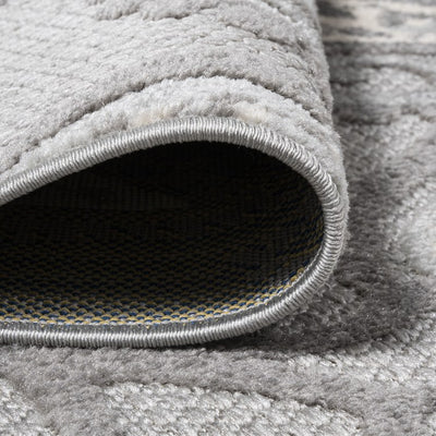 Julien Paisley High-Low 72"L x 48"W Indoor/Outdoor Area Rug - Light Gray/Ivory