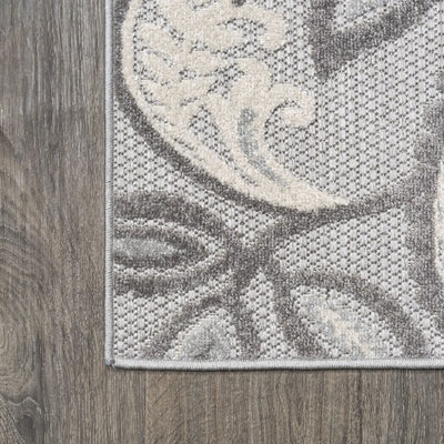 Julien Paisley High-Low 72"L x 48"W Indoor/Outdoor Area Rug - Light Gray/Ivory