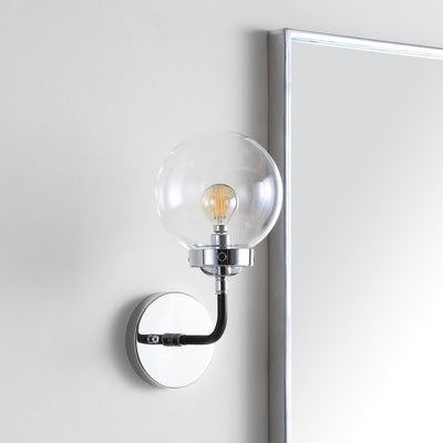 Caleb Single-Light Wall Sconce - Chrome and Black