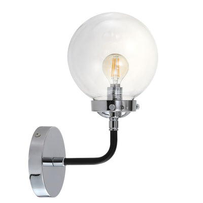 Caleb Single-Light Wall Sconce - Chrome and Black