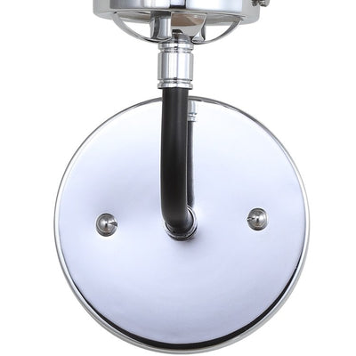 Caleb Single-Light Wall Sconce - Chrome and Black