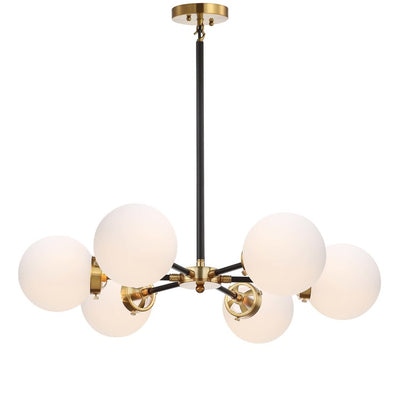 Caleb Six-Light Pendant - Brass Gold and Black