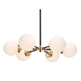 Caleb Six-Light Pendant - Brass Gold and Black