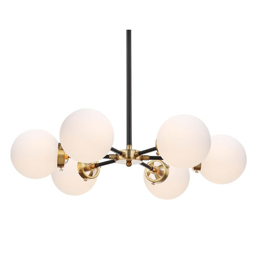 Caleb Six-Light Pendant - Brass Gold and Black