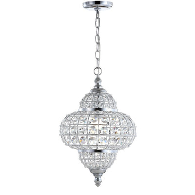 Juliette Single-Light Crystal Pendant - Chrome and Clear