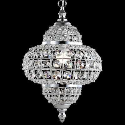 Juliette Single-Light Crystal Pendant - Chrome and Clear