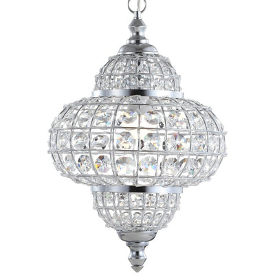 Juliette Single-Light Crystal Pendant - Chrome and Clear