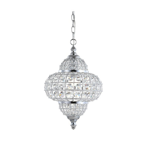 Juliette Single-Light Crystal Pendant - Chrome and Clear