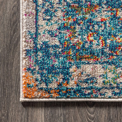 Bohemian Flair Boho Vintage Medallion 120"L x 93"W Area Rug - Cream/Navy