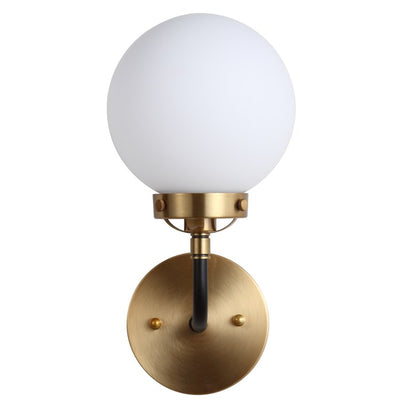 Caleb Single-Light Wall Sconce - Brass Gold and Black