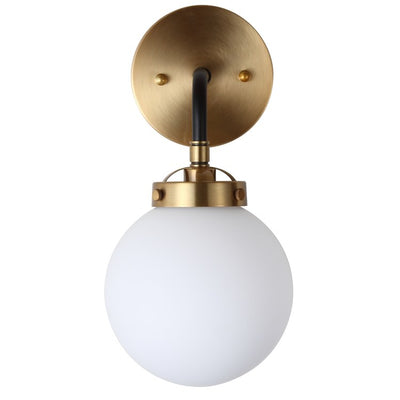 Caleb Single-Light Wall Sconce - Brass Gold and Black