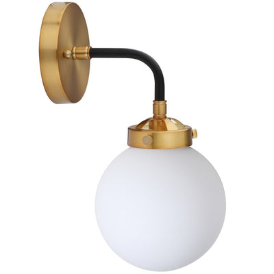 Caleb Single-Light Wall Sconce - Brass Gold and Black