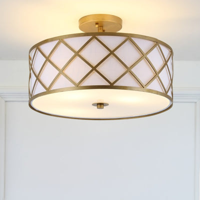 Elizabeth Three-Light Semi-Flush Mount Ceiling Fixture - Gold