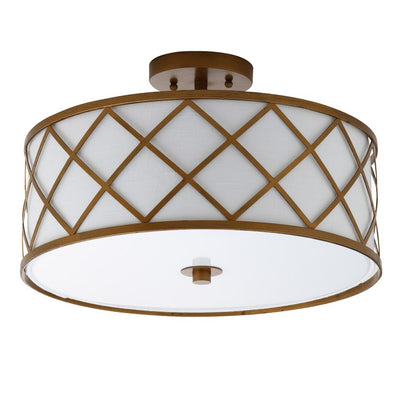 Elizabeth Three-Light Semi-Flush Mount Ceiling Fixture - Gold