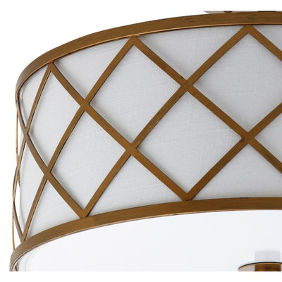 Elizabeth Three-Light Semi-Flush Mount Ceiling Fixture - Gold