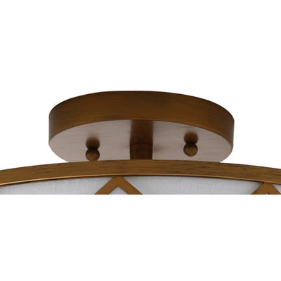Elizabeth Three-Light Semi-Flush Mount Ceiling Fixture - Gold