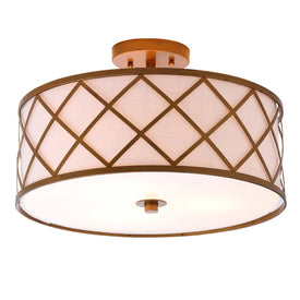 Elizabeth Three-Light Semi-Flush Mount Ceiling Fixture - Gold
