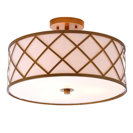 Elizabeth Three-Light Semi-Flush Mount Ceiling Fixture - Gold