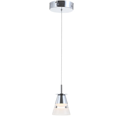 Alain Single-Light LED Pendant - Chrome and White