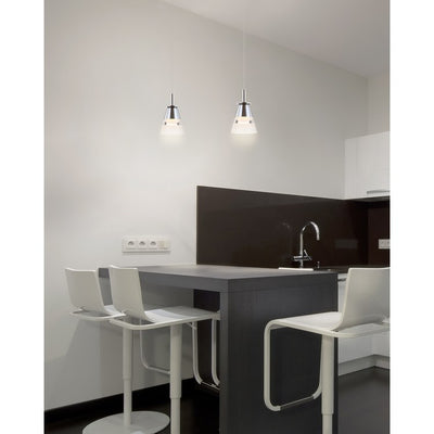Alain Single-Light LED Pendant - Chrome and White
