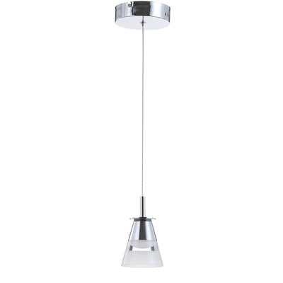 Alain Single-Light LED Pendant - Chrome and White