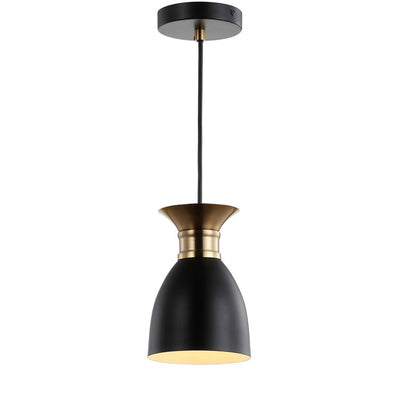 Edison Single-Light LED Pendant - Black and Brass Gold