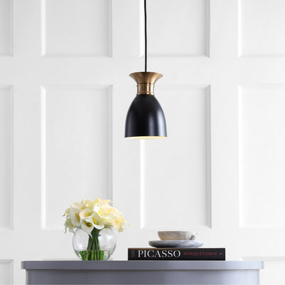 Edison Single-Light LED Pendant - Black and Brass Gold