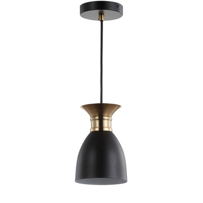 Edison Single-Light LED Pendant - Black and Brass Gold