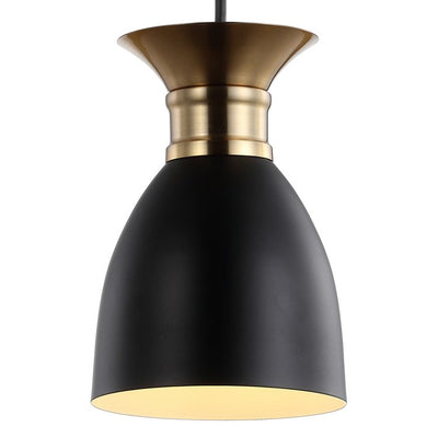 Edison Single-Light LED Pendant - Black and Brass Gold