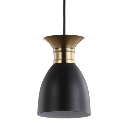 Edison Single-Light LED Pendant - Black and Brass Gold