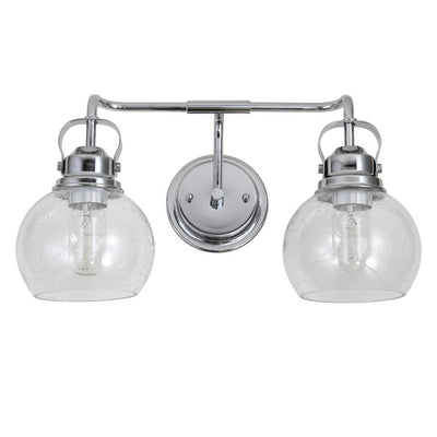 Shirley Two-Light Bathroom Vanity Fixture - Chrome and Clear