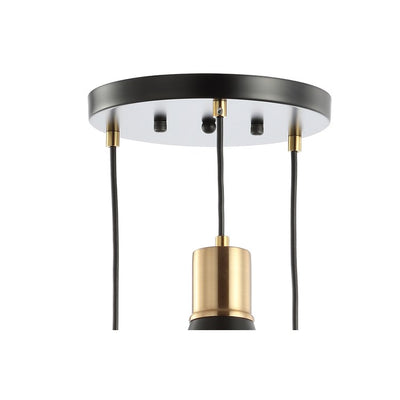 Apollo Three-Light Cluster Pendant - Black and Brass Gold
