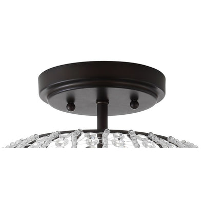 Catalina Two-Light Flush Mount Ceiling Fixture - Oil Rubbed Bronze and Clear