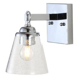 Marion Single-Light Bathroom Wall Sconce - Chrome and Clear