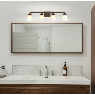 Staunton Four-Light Bathroom Vanity Fixture - Oil Rubbed Bronze