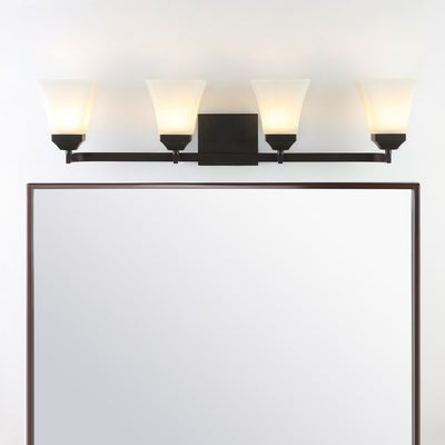 Staunton Four-Light Bathroom Vanity Fixture - Oil Rubbed Bronze