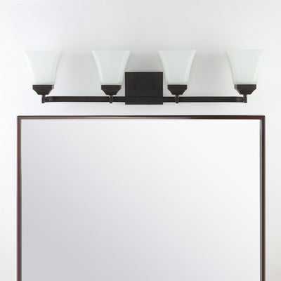 Staunton Four-Light Bathroom Vanity Fixture - Oil Rubbed Bronze