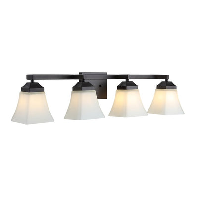 Staunton Four-Light Bathroom Vanity Fixture - Oil Rubbed Bronze