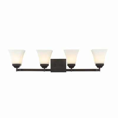 Staunton Four-Light Bathroom Vanity Fixture - Oil Rubbed Bronze