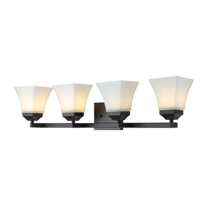 Staunton Four-Light Bathroom Vanity Fixture - Oil Rubbed Bronze