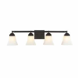 Staunton Four-Light Bathroom Vanity Fixture - Oil Rubbed Bronze