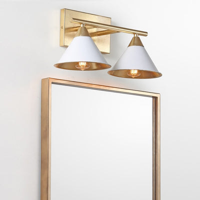 Yvette Two-Light Wall Sconce - White and Gold Leaf