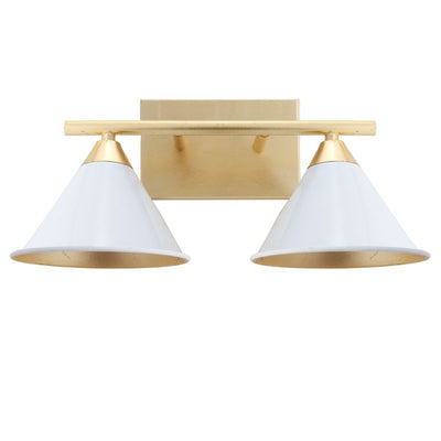 Yvette Two-Light Wall Sconce - White and Gold Leaf
