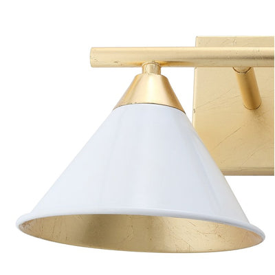 Yvette Two-Light Wall Sconce - White and Gold Leaf