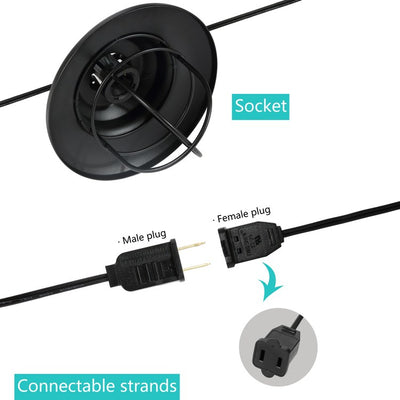 Ero 10 ft. Ten-Light Indoor/Outdoor String Light - Black