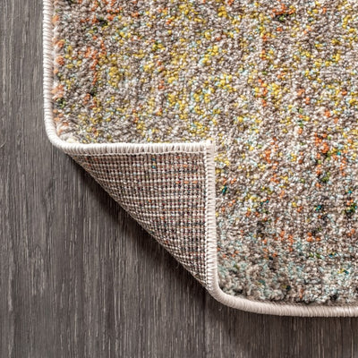 Contemporary POP Modern Abstract Vintage 120"L x 93"W Area Rug - Cream/Yellow